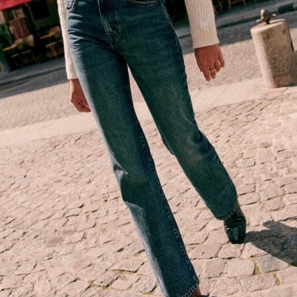 Sezane | Jeans | Sezane Serge Trousers In Dark Blue Denim | Poshmark